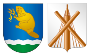 Read more about the article У Бабруйскага раёна можа з’явіцца ўласная геральдыка з бабром. Пакуль там выкарыстоўваюць гарадскі герб і сцяг
