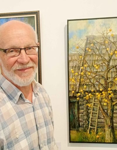 Анатоль Концуб на адкрыцці выставы «Дарога да дому» у Менску, 16 ліпеня 2024 года. Фота: Анатоль Концуб / Facebook